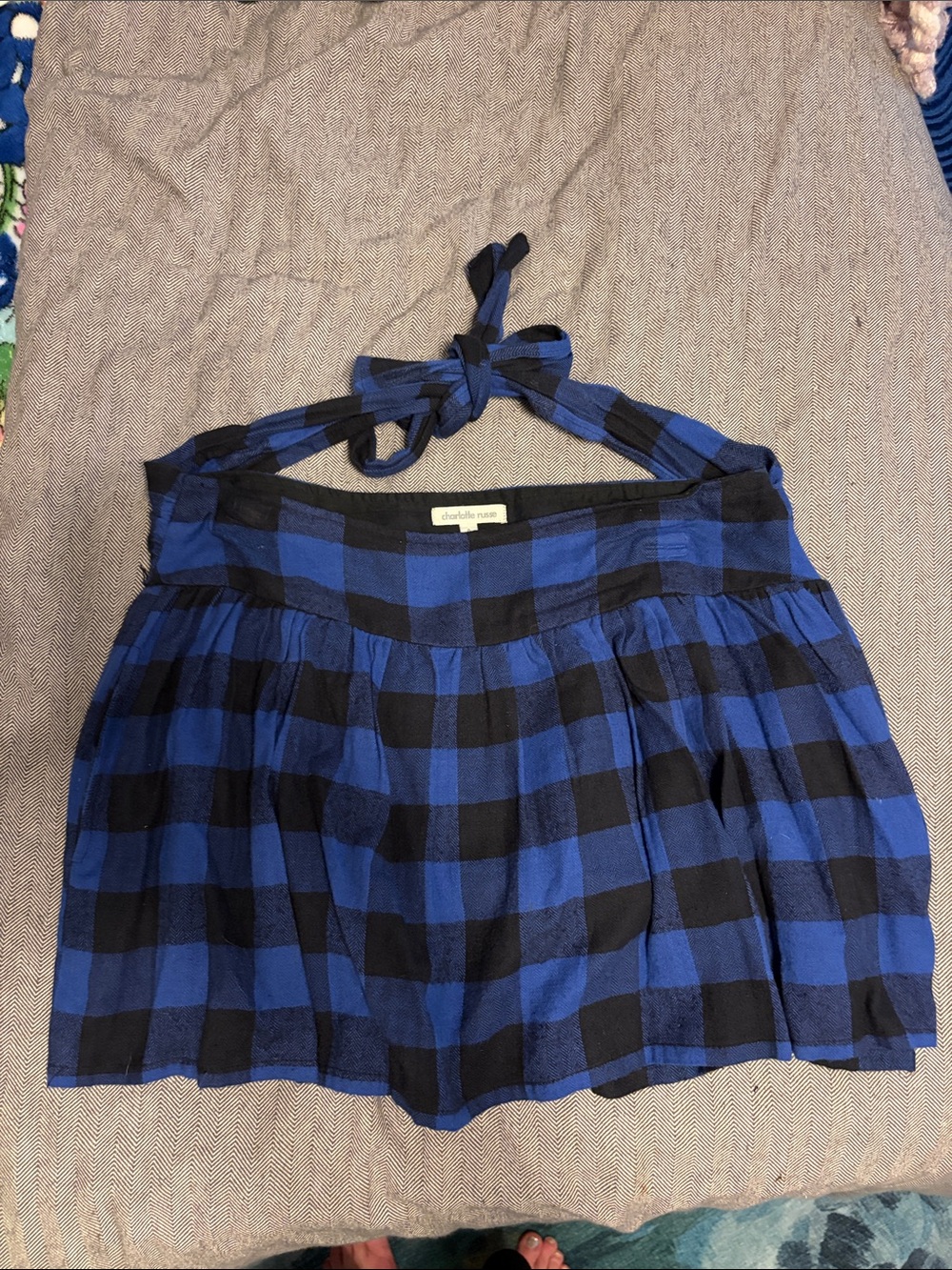 Charlotte Russe Blue and Black Buffalo Plaid Skirt